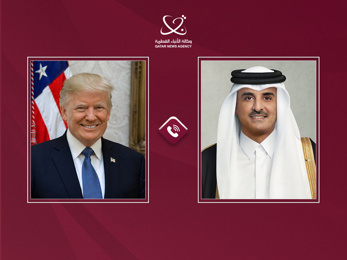 اتصال هاتفي بين أمير قطر والرئيس الأمريكي يبحث تطورات الشرق الأوسط وتعزيز التعاون